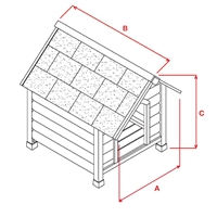 Casetta per cani in legno - S